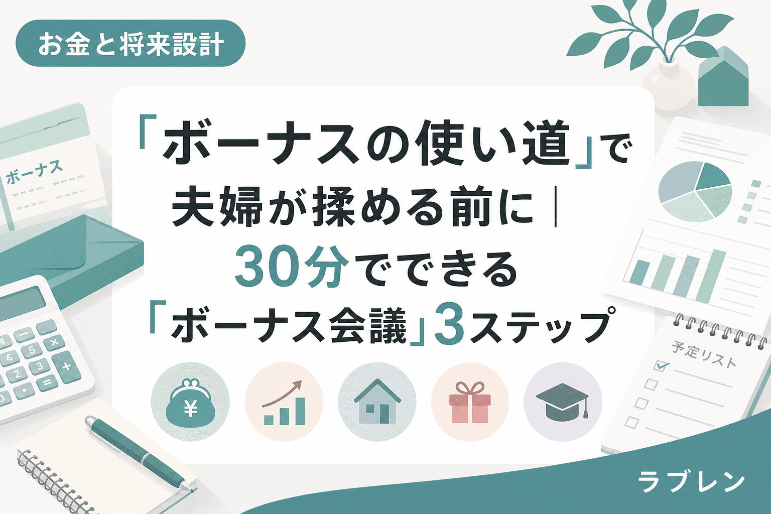 「ボーナスの使い道」で夫婦が揉める前に|30分でできる「ボーナス会議」3ステップ