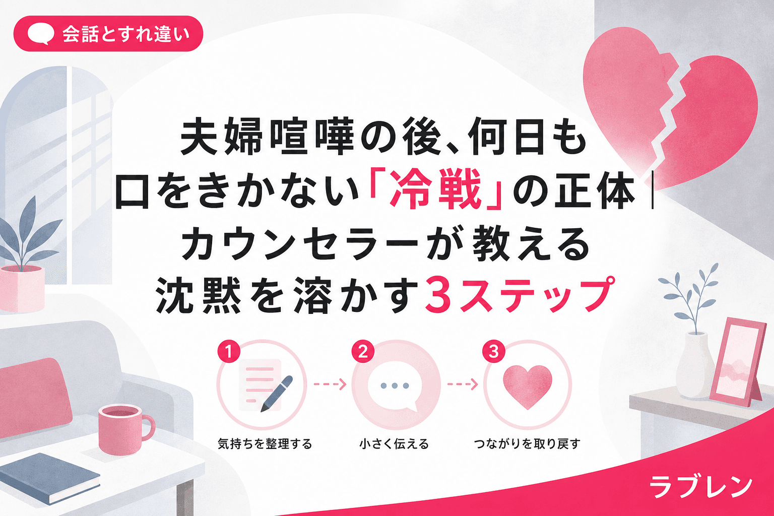 夫婦喧嘩の後、何日も口をきかない「冷戦」の正体|カウンセラーが教える沈黙を溶かす3ステップ