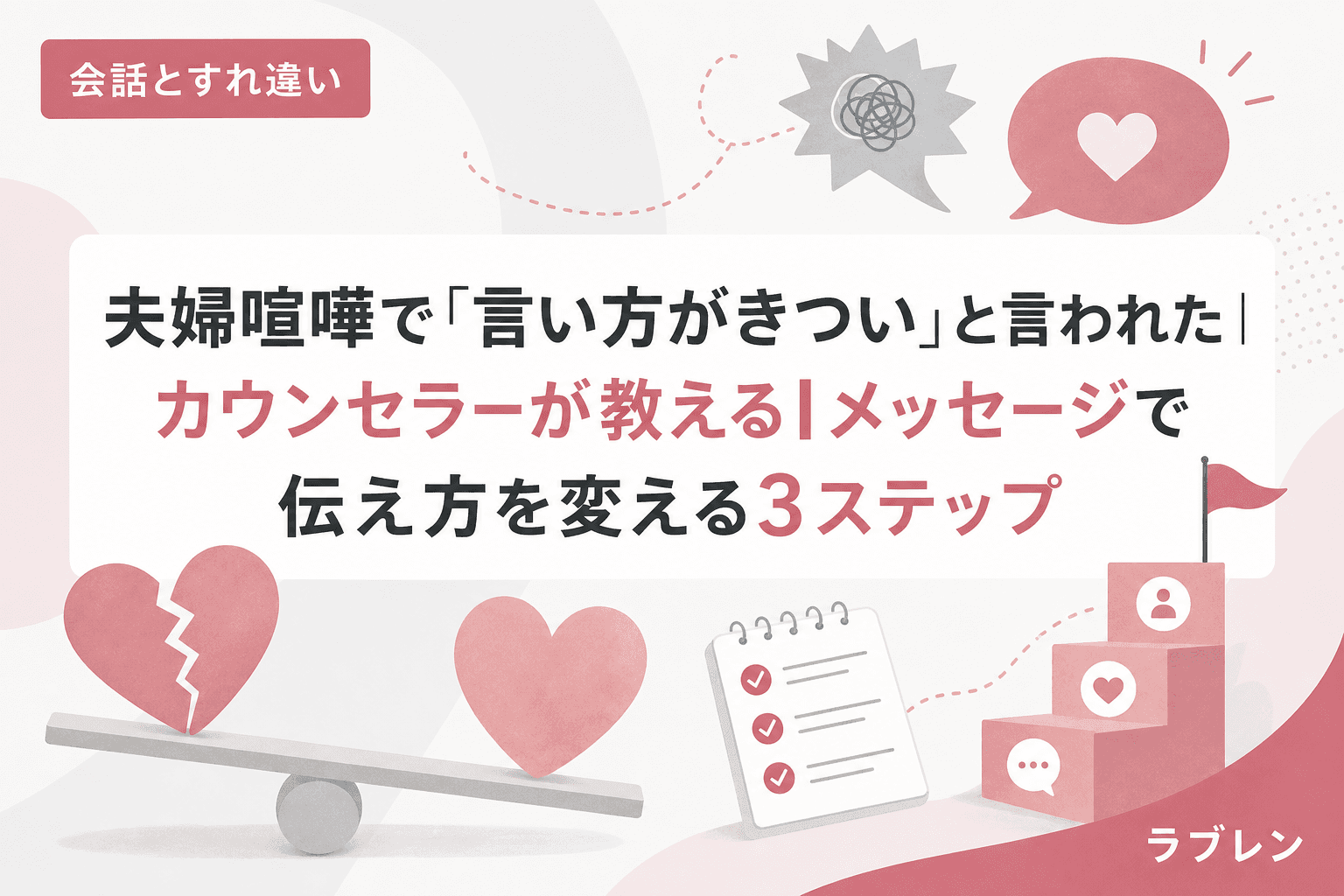 夫婦喧嘩で「言い方がきつい」と言われた|カウンセラーが教えるIメッセージで伝え方を変える3ステップ