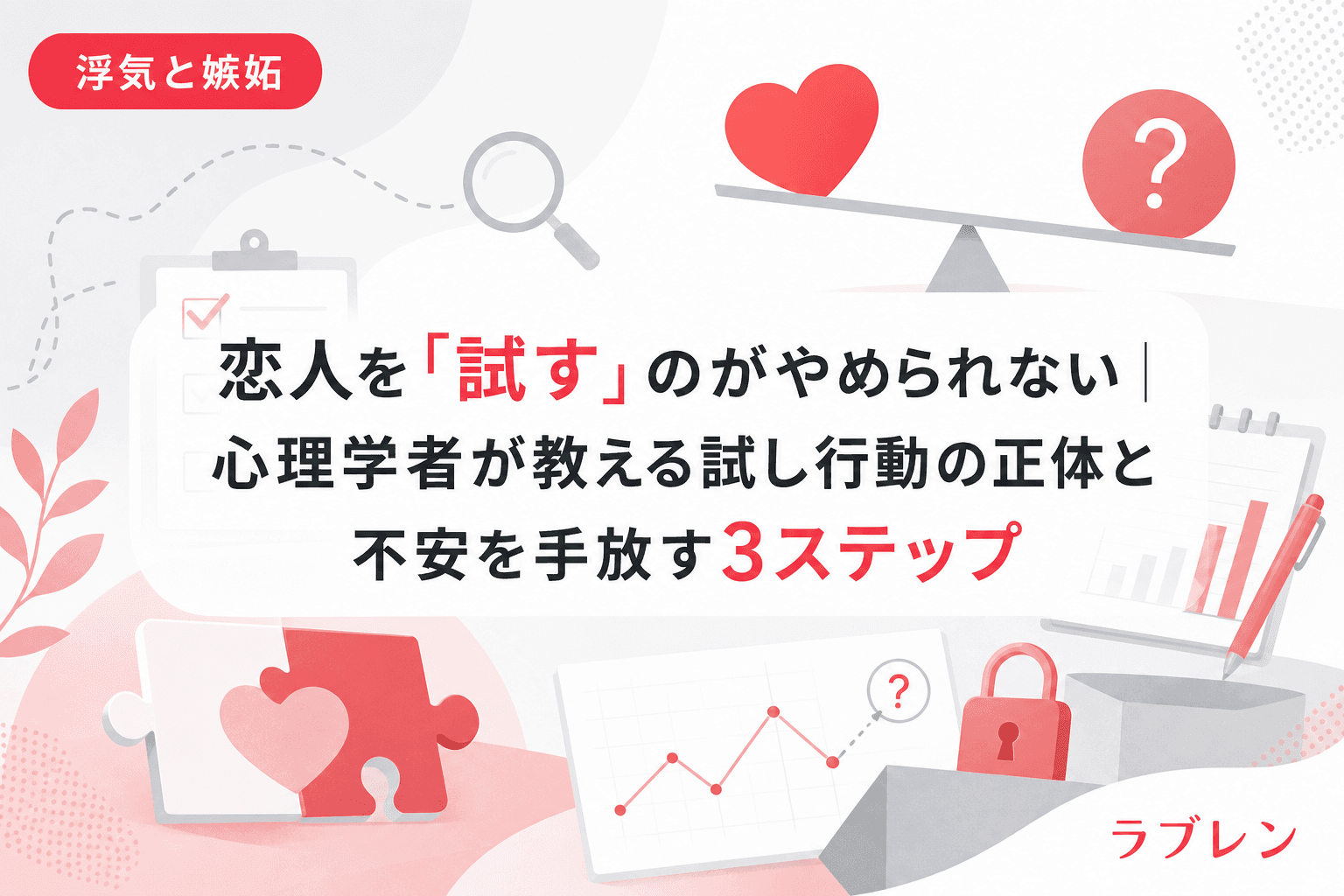恋人を「試す」のがやめられない|心理学者が教える試し行動の正体と不安を手放す3ステップ