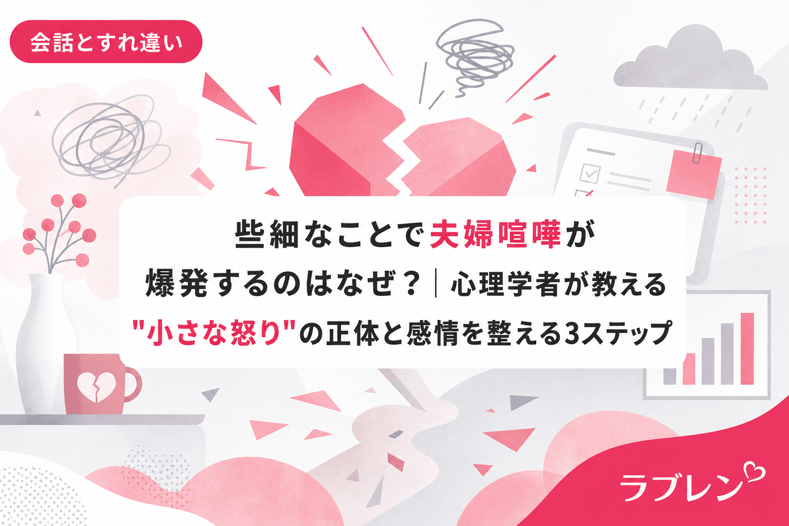 些細なことで夫婦喧嘩が爆発するのはなぜ?|心理学者が教える"小さな怒り"の正体と感情を整える3ステップ