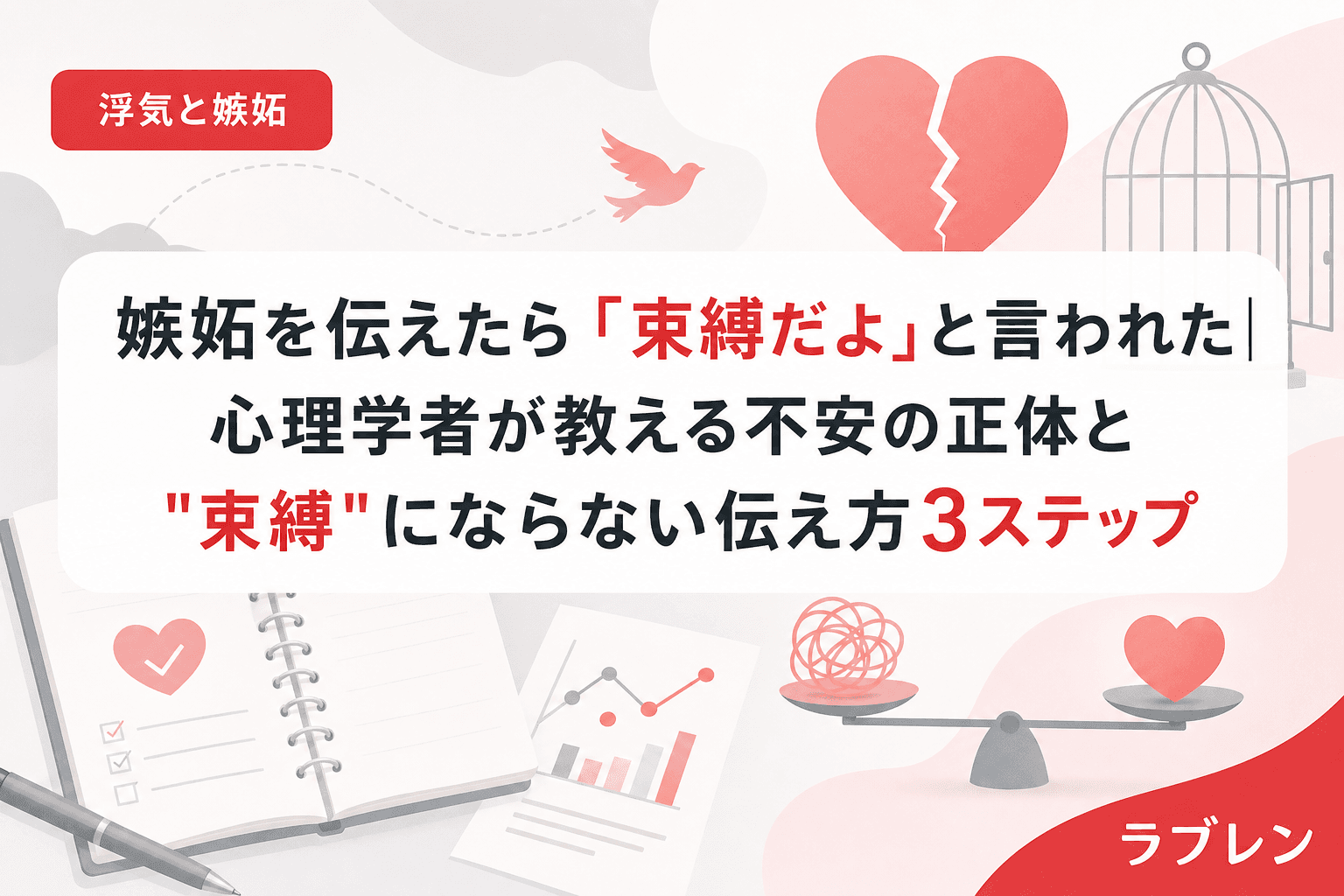 嫉妬を伝えたら「束縛だよ」と言われた|心理学者が教える不安の正体と"束縛"にならない伝え方3ステップ