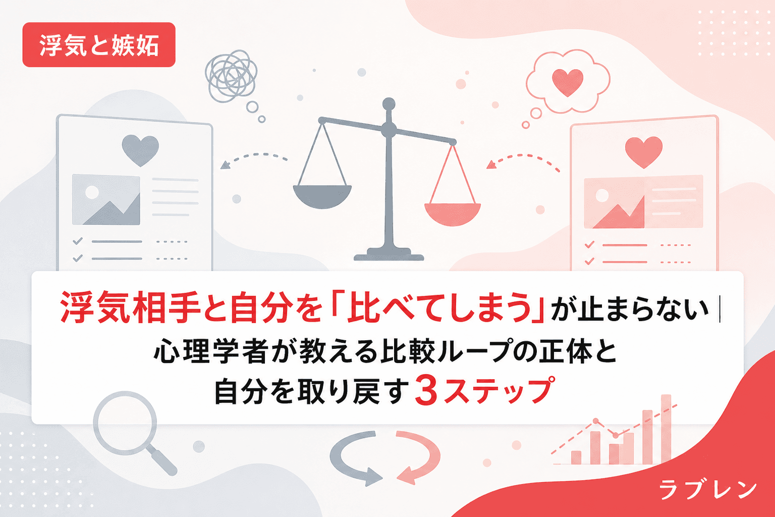浮気相手と自分を「比べてしまう」が止まらない|心理学者が教える比較ループの正体と自分を取り戻す3ステップ