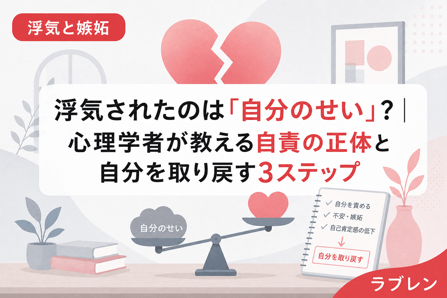 浮気されたのは「自分のせい」?|心理学者が教える自責の正体と自分を取り戻す3ステップ