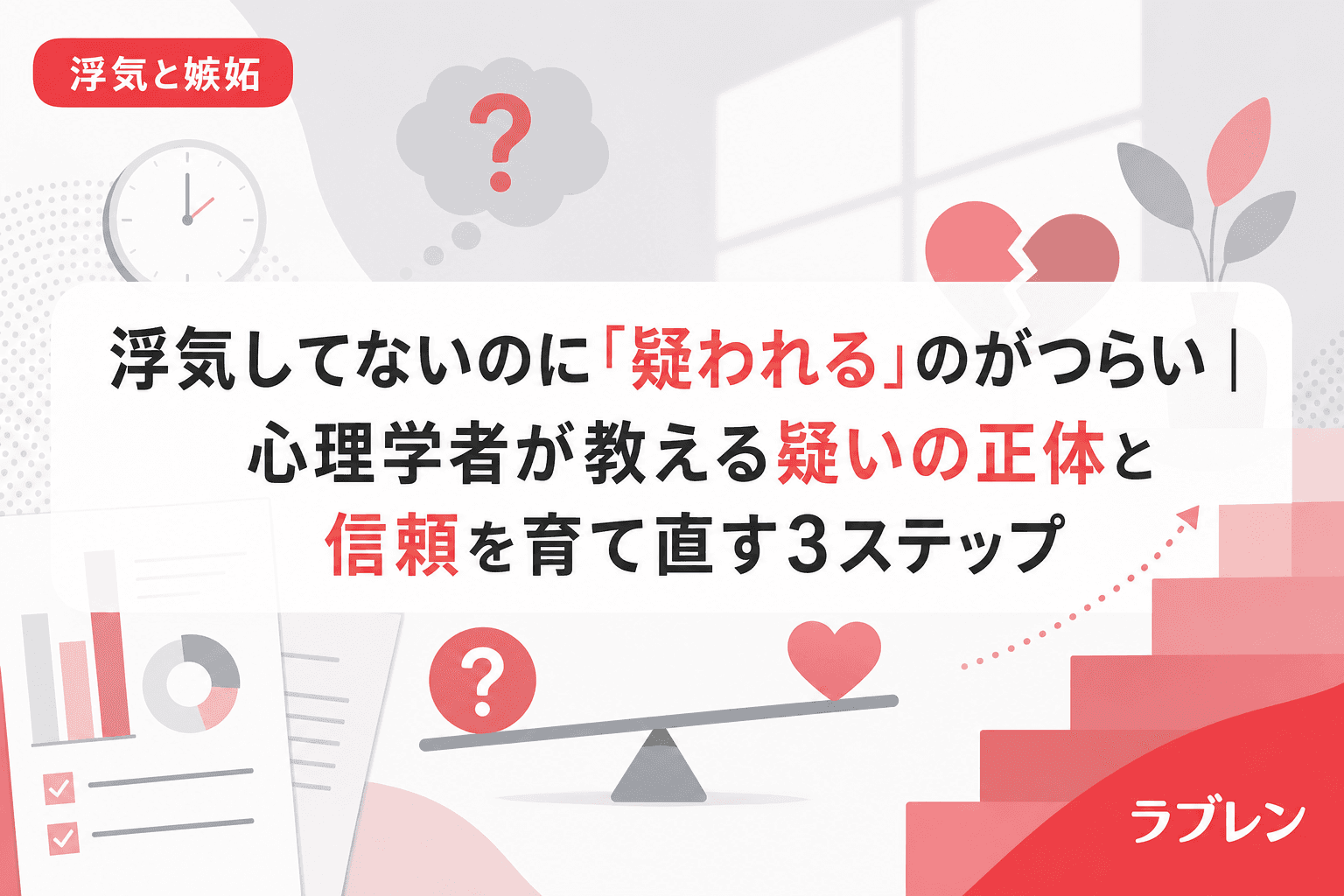 浮気してないのに「疑われる」のがつらい|心理学者が教える疑いの正体と信頼を育て直す3ステップ